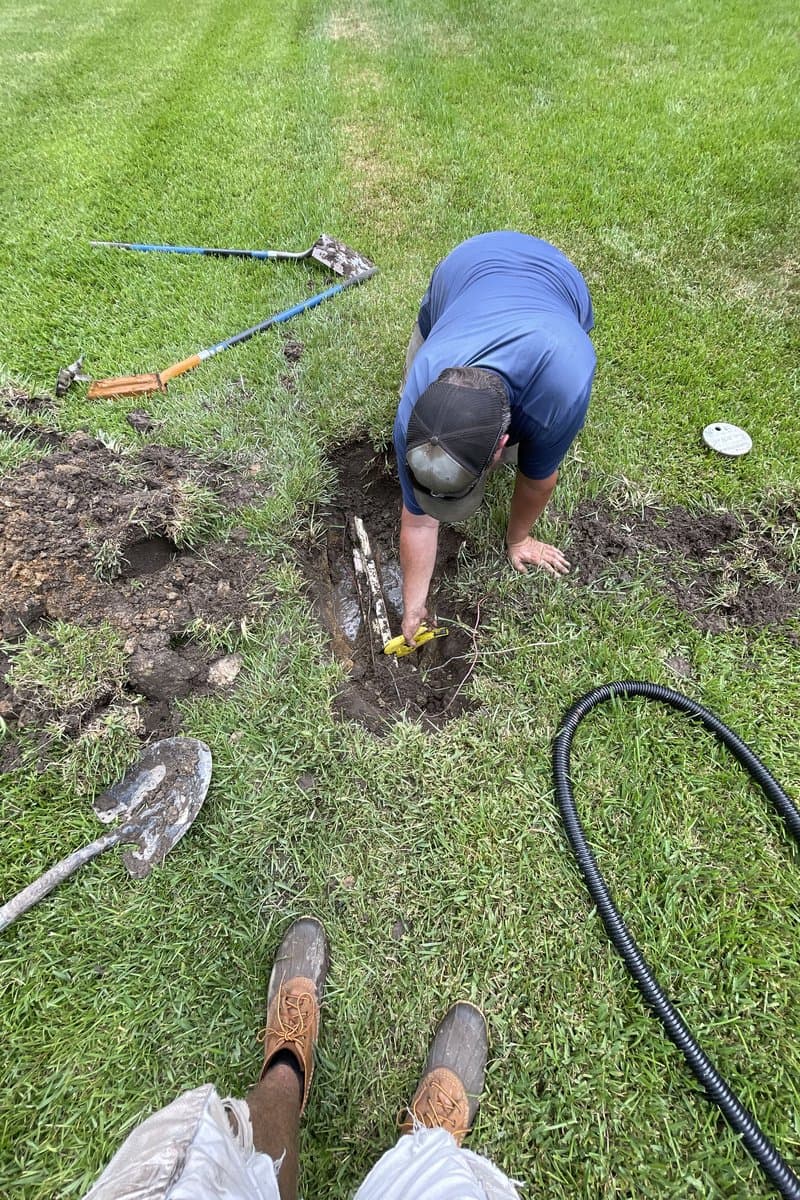 French drain installation in progress — Arrowhead Outdoors Co.