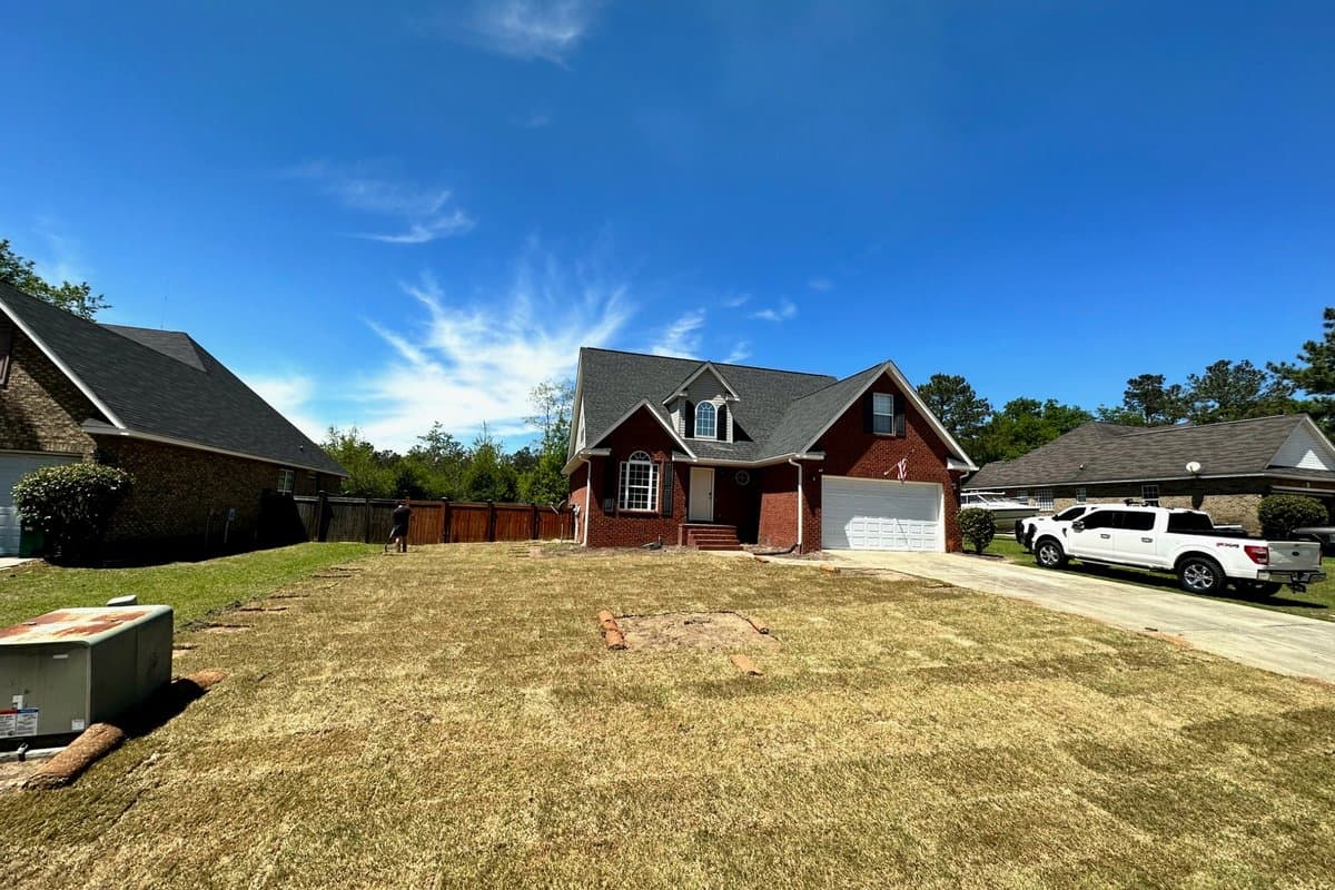 Completed sod installation at a Southwest Georgia home — Arrowhead Outdoors Co.